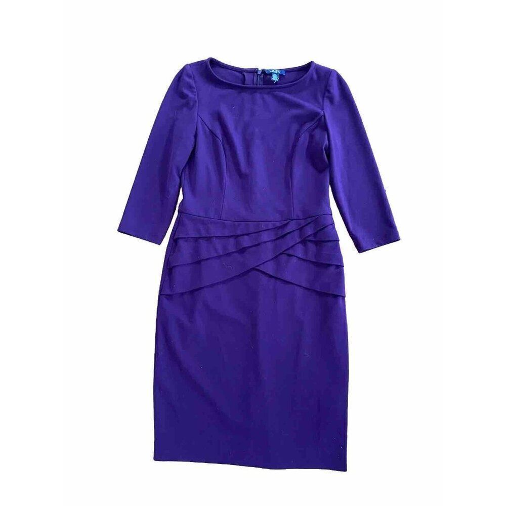 Chaps Dress Purple Sheath Mid Length 4P / 4 P